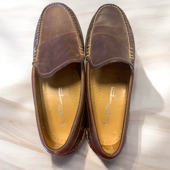 Brown Leather Loafers Ernest Hemingway men’s brown slip on shoes - Picture 2 of 4